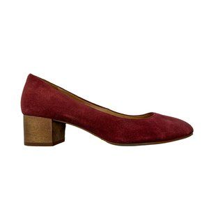 Madewell Women's Ella Pump Shoes (Size 8) Dark Red Suede Heels